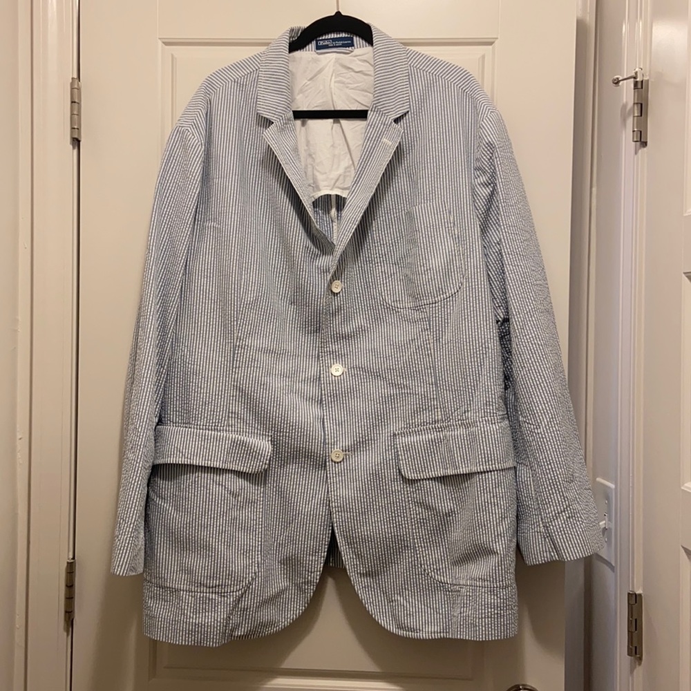 Ralph Lauren Blue Seersucker Sport Coat
